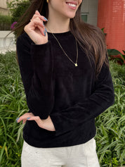 Blusa Veludo Preto (Pré-Venda)