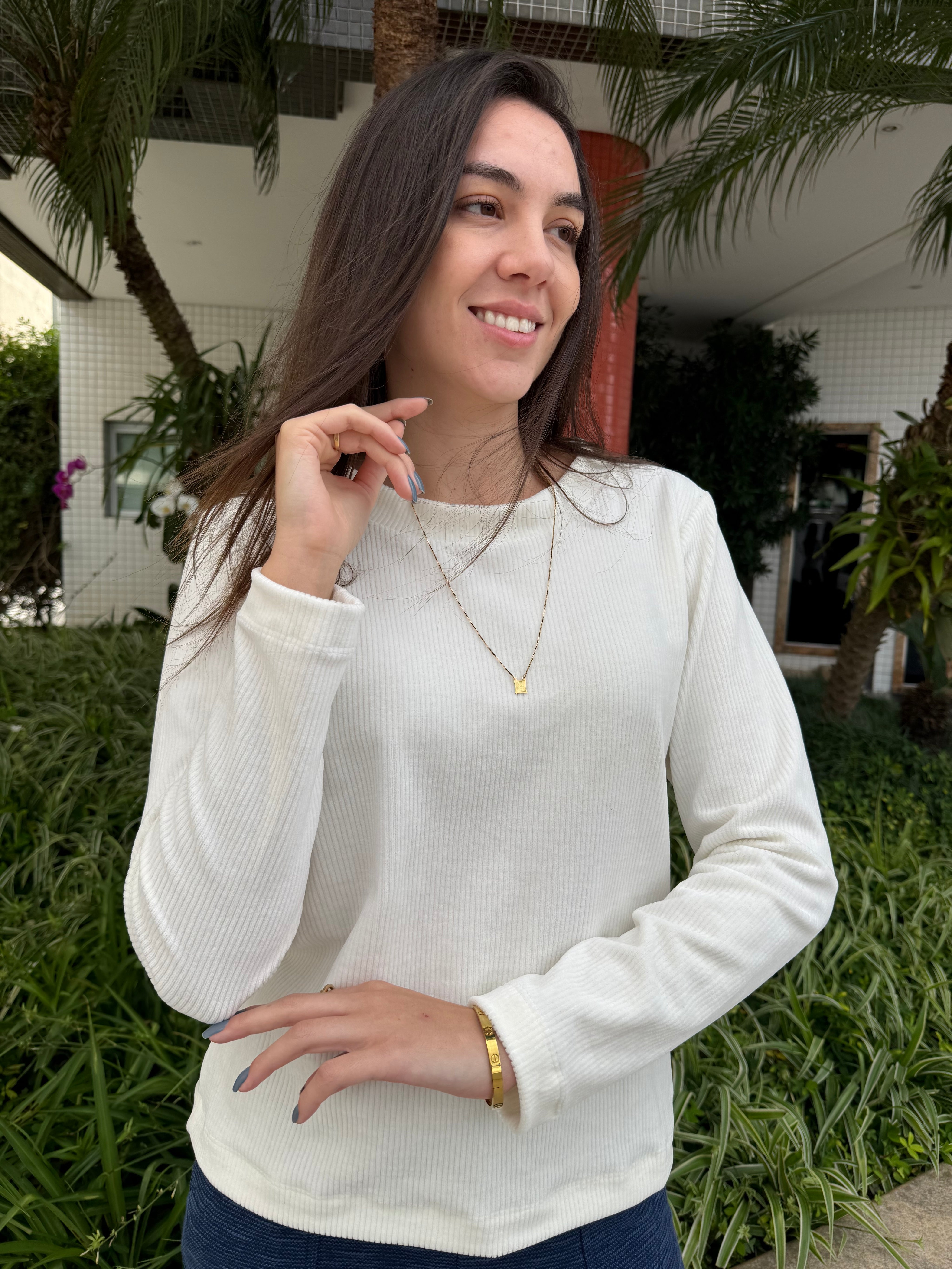 Blusa Veludo Vanilla (Pré-Venda)