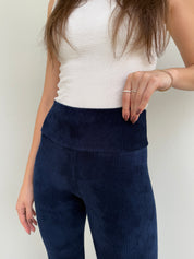 Calça Veludo Bailarina Azul