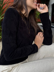 Blusa Veludo Preto (Pré-Venda)