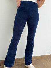 Calça Veludo Bailarina Azul