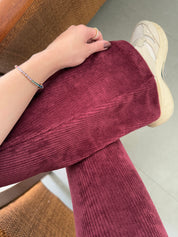 Calça Veludo Bailarina Marsala