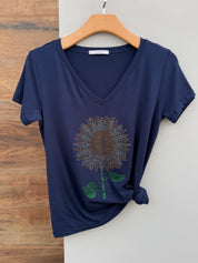 T-shirt Girassol Azul