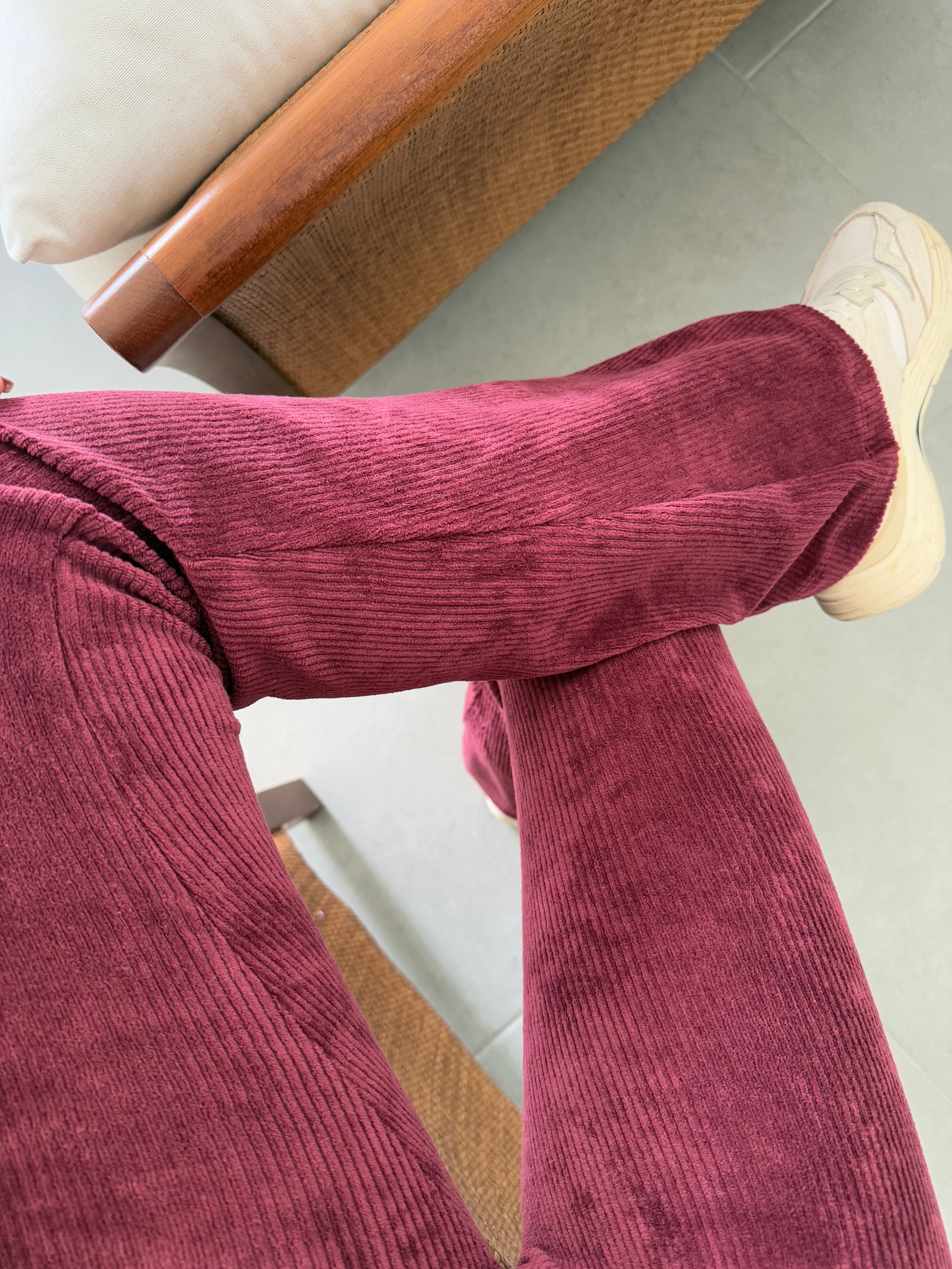 Calça Veludo Bailarina Marsala
