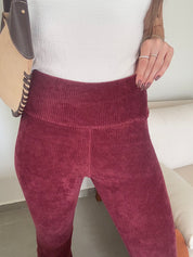 Calça Veludo Bailarina Marsala