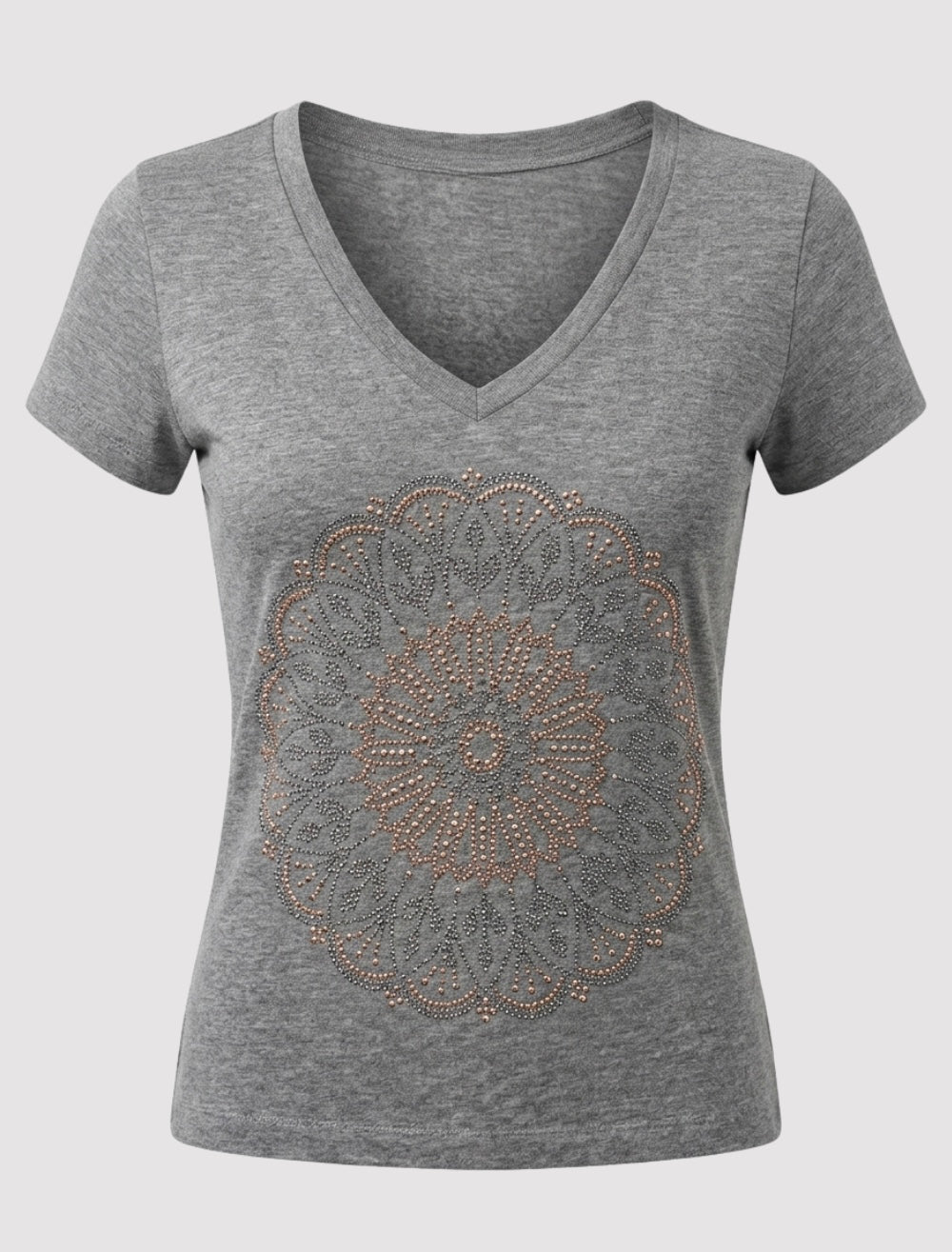 T-Shirt Mandala Cinza