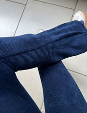 Calça Veludo Bailarina Azul