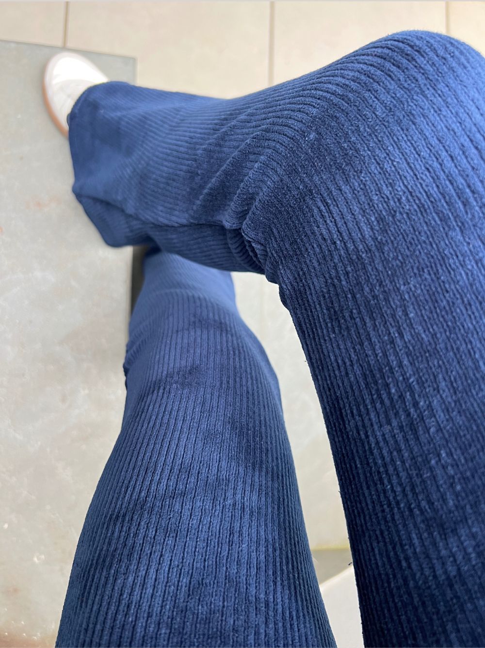 Calça Veludo Bailarina Azul
