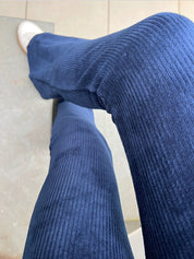 Calça Veludo Bailarina Azul