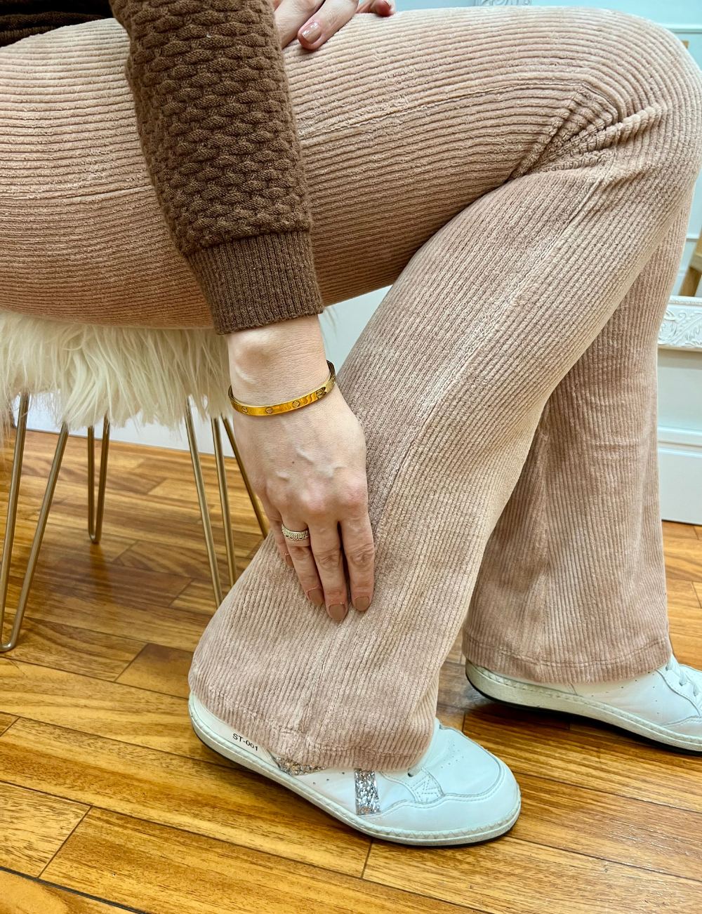 Calça Veludo Bailarina Caramelo