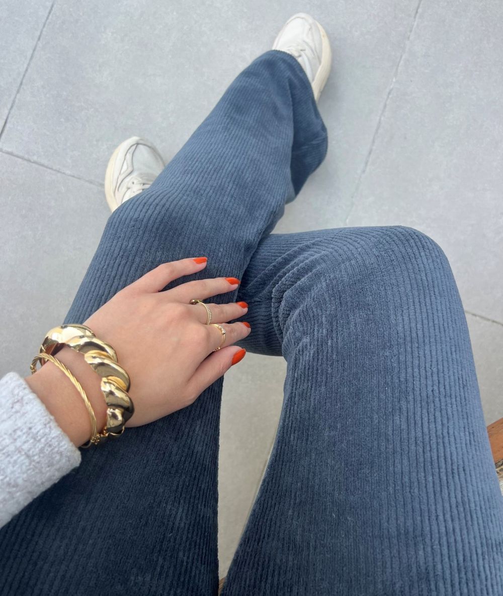 Calça Veludo Bailarina Chumbo