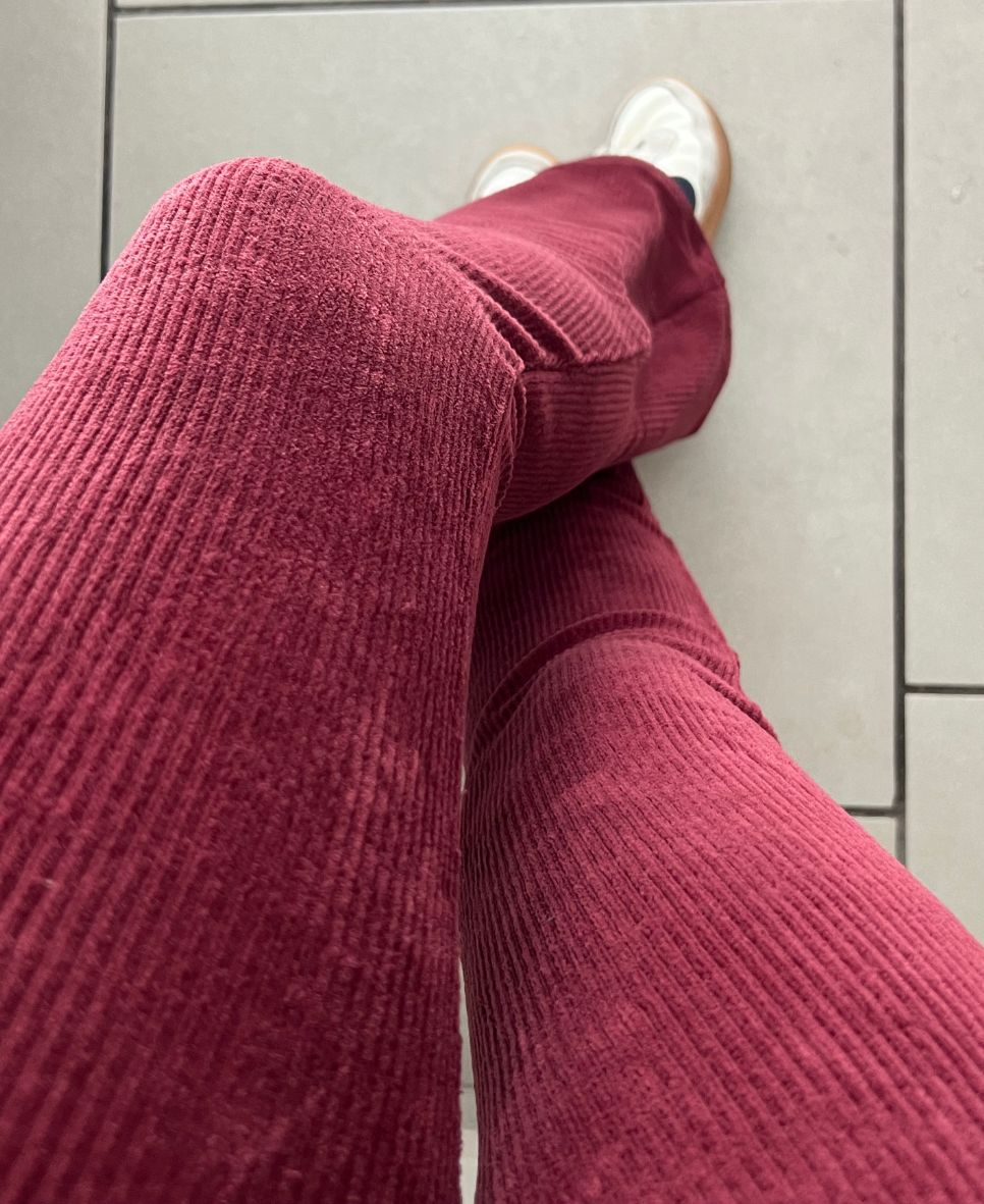 Calça Veludo Bailarina Marsala