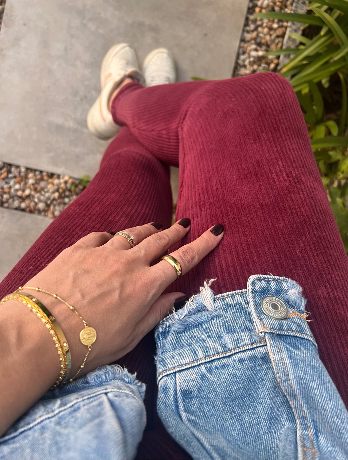 Calça Legging Veludo Marsala
