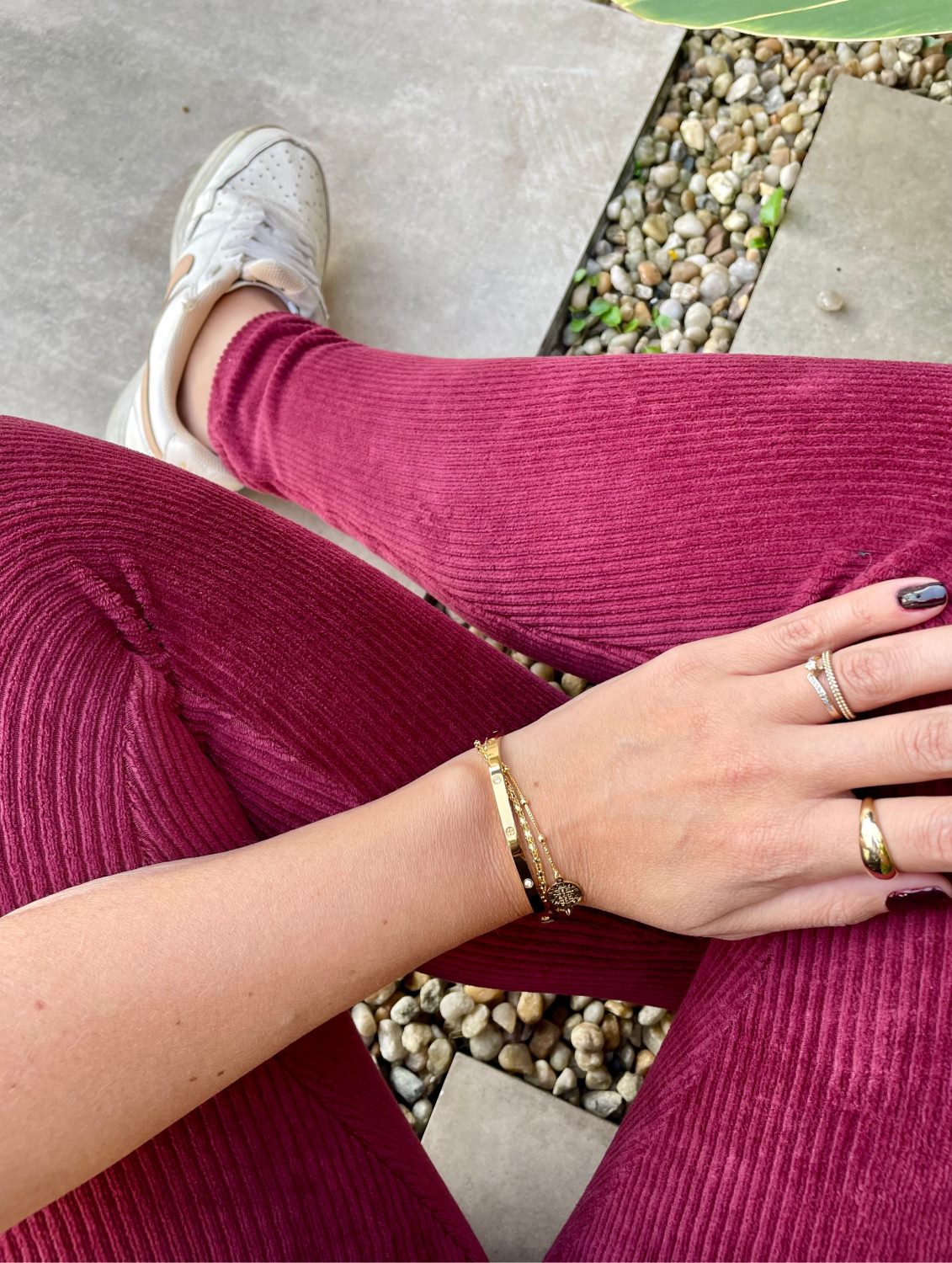 Calça Legging Veludo Marsala