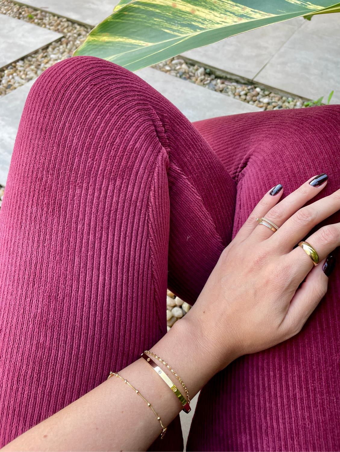 Calça Legging Veludo Marsala