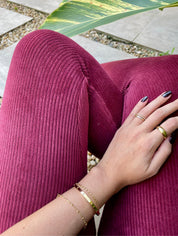 Calça Legging Veludo Marsala