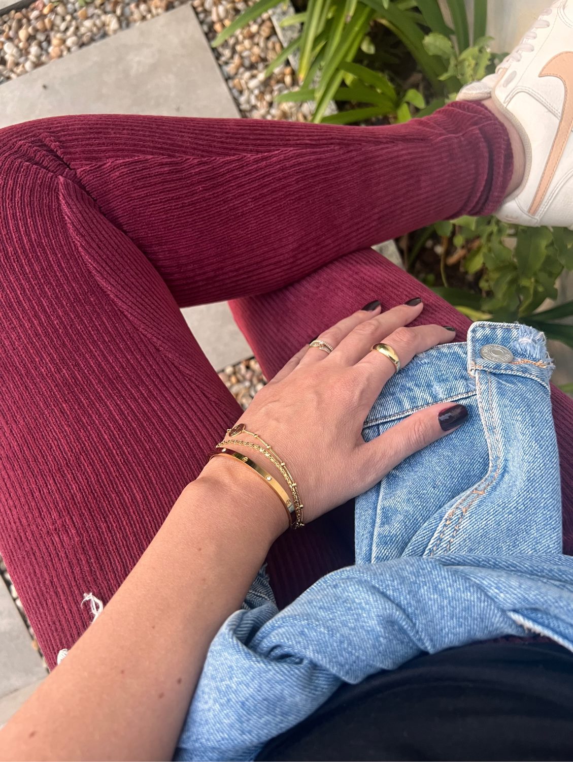 Calça Legging Veludo Marsala