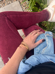Calça Legging Veludo Marsala