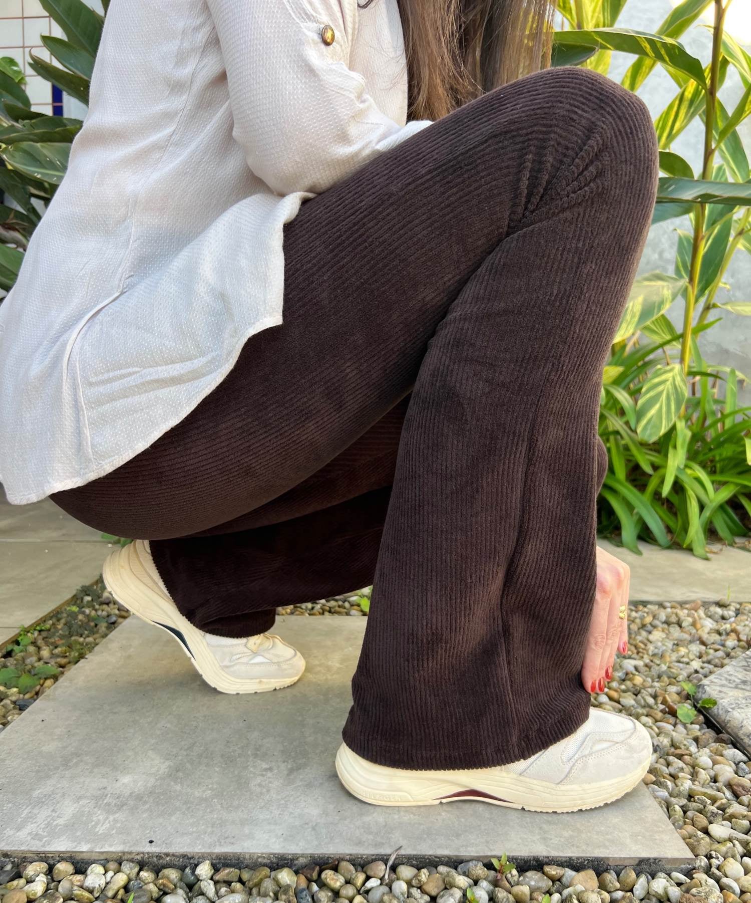 Calça Veludo Bailarina Coffee