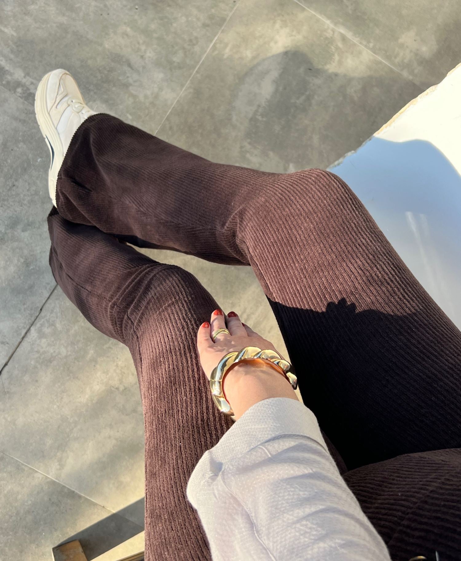 Calça Veludo Bailarina Coffee