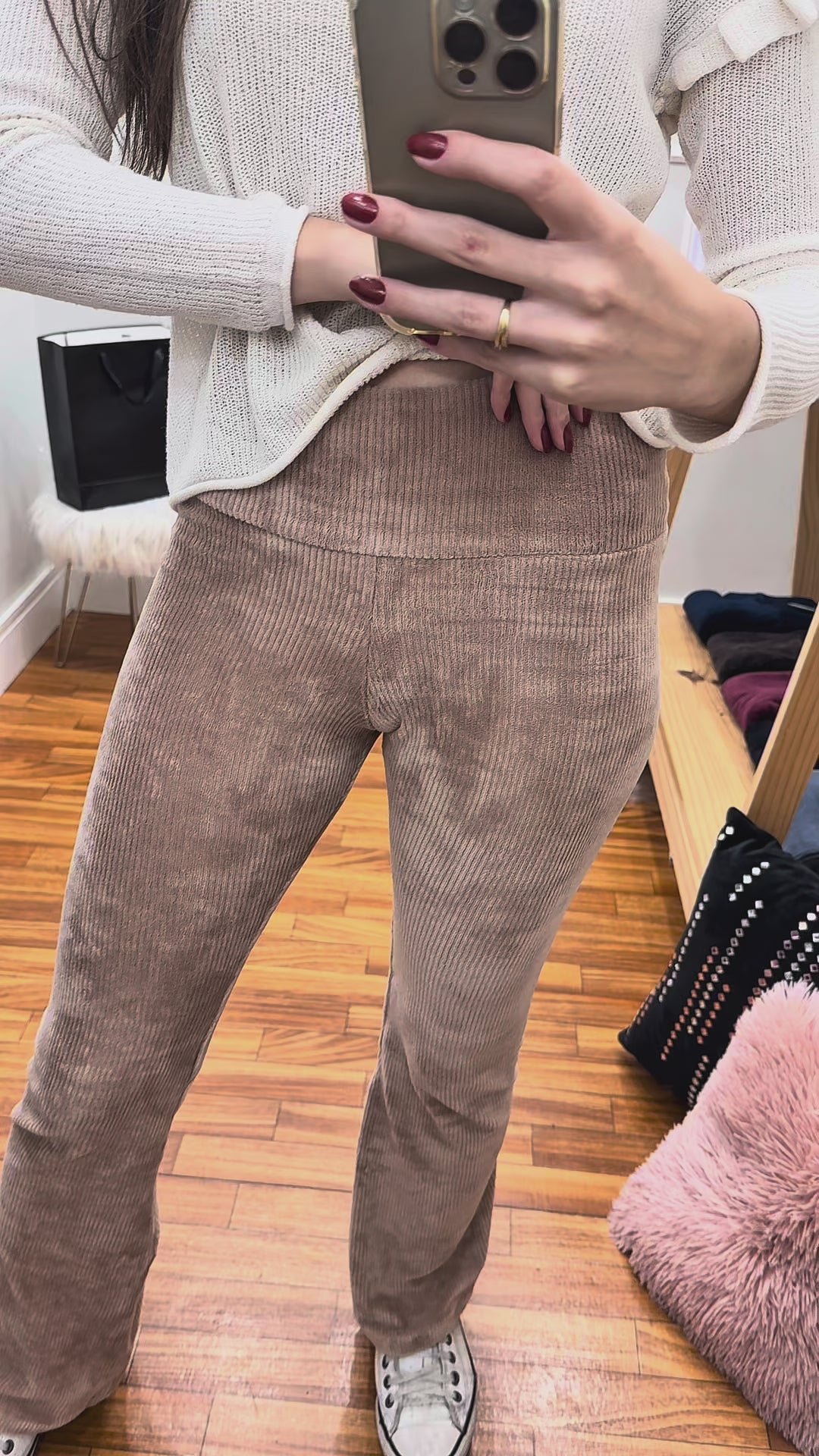 Calça Veludo Bailarina Caramelo