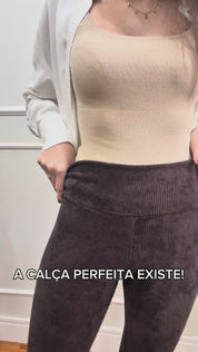 Calça Legging Veludo Coffee