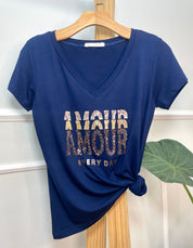 T-Shirt Amour Marinho