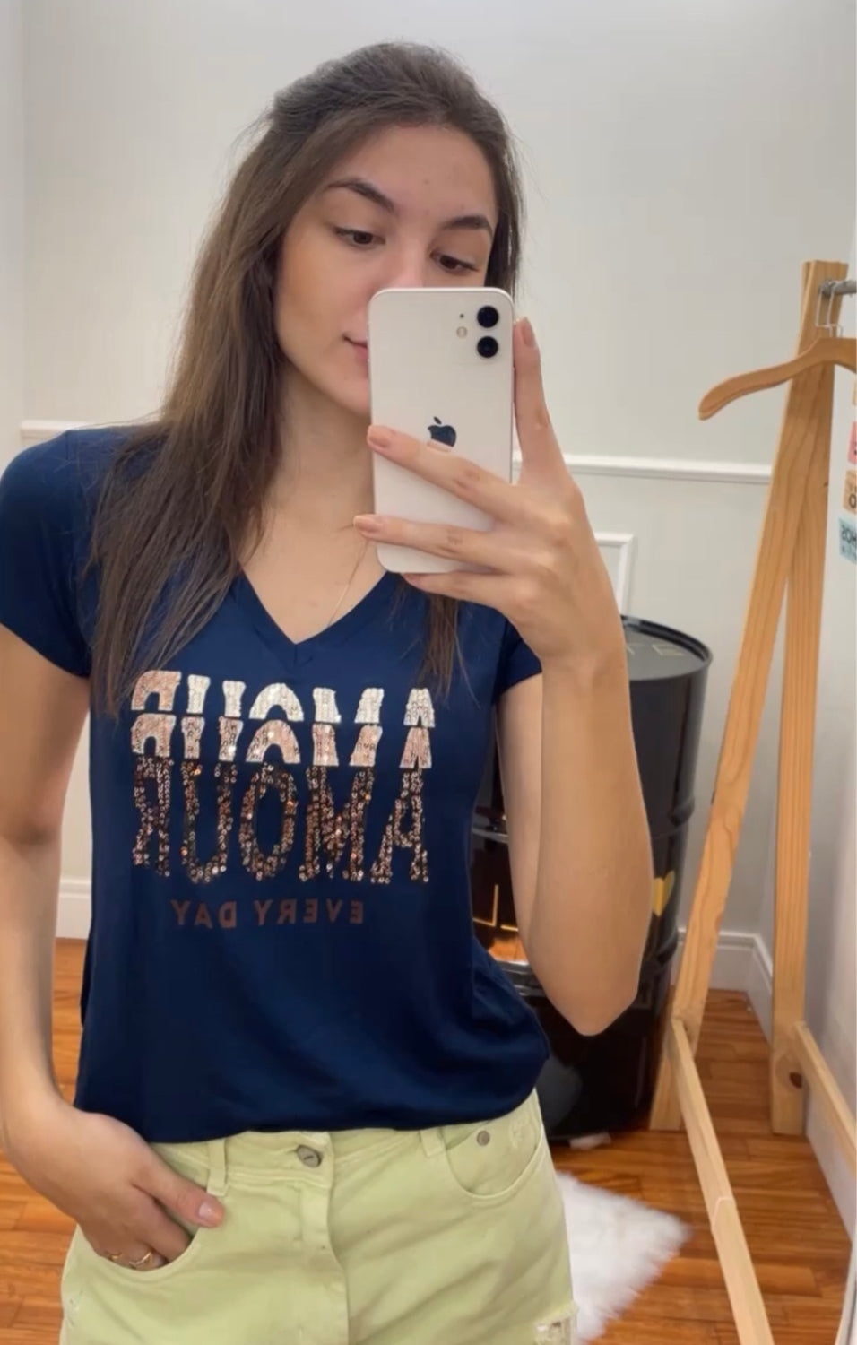 T-Shirt Amour Marinho