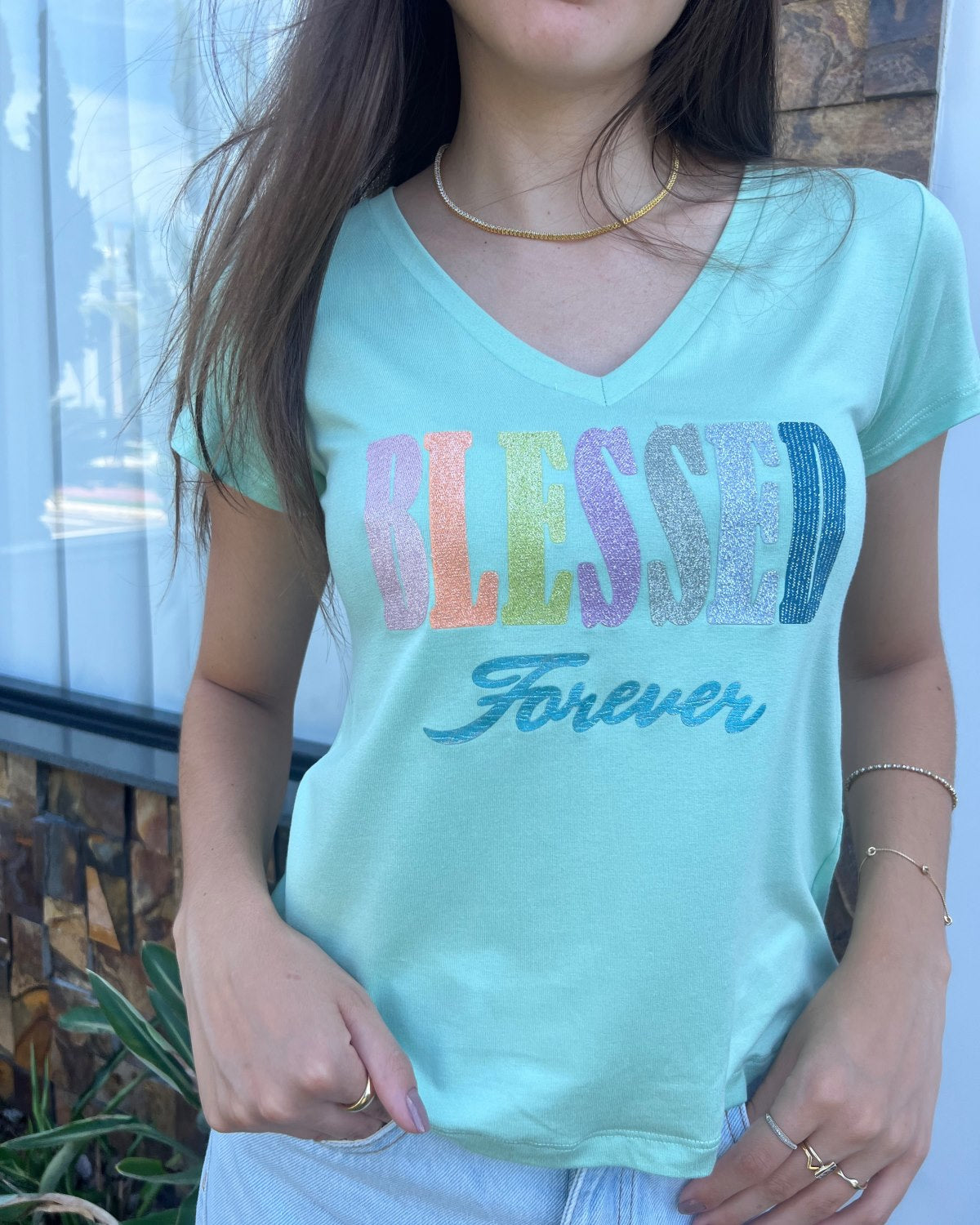 T-Shirt Blessed Verde
