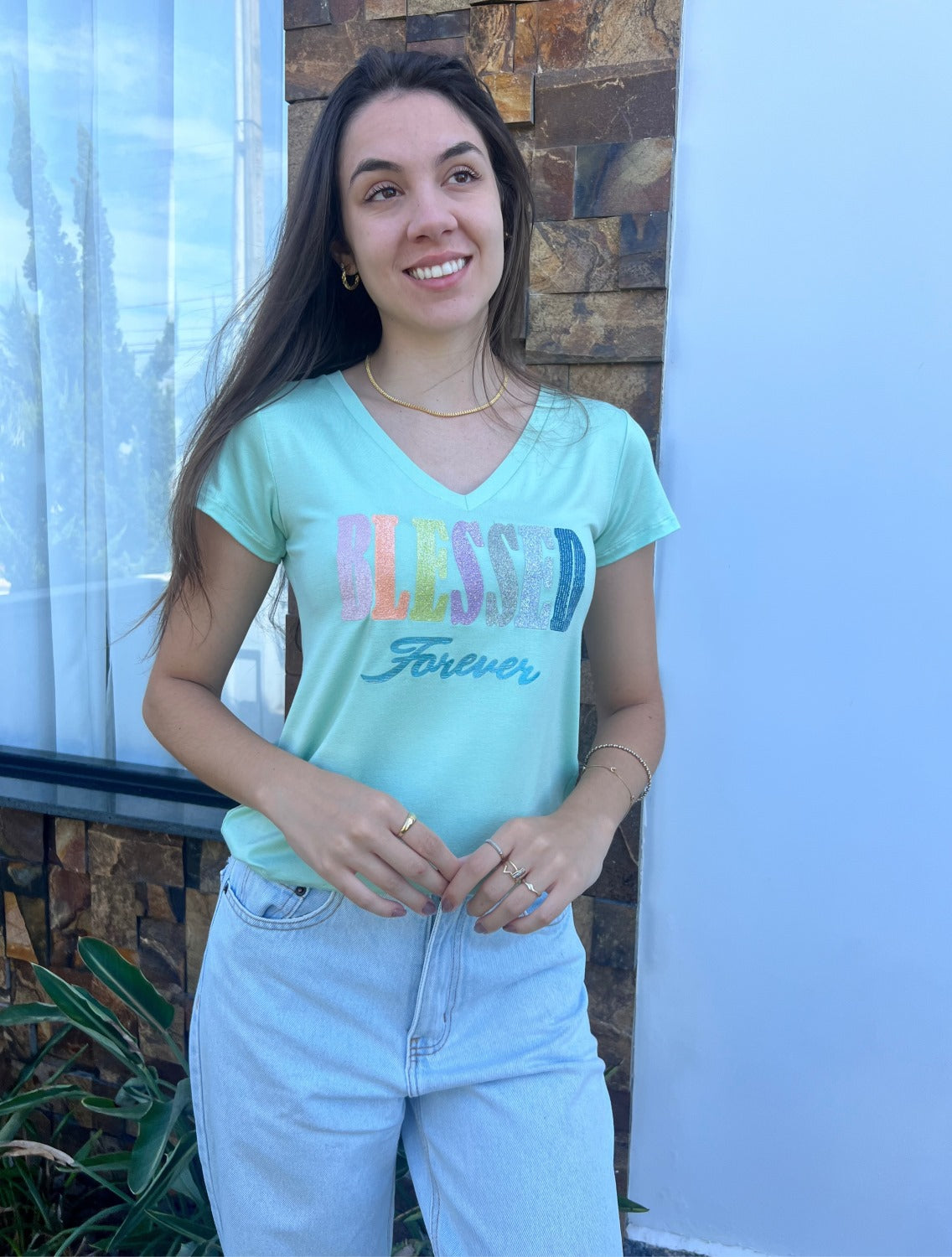 T-Shirt Blessed Verde