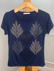 T-Shirt Folhagem Marinho