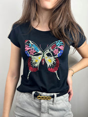 T-Shirt Jardim Secreto Preto Redondo