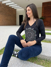 T-Shirt Mandala Manga Longa